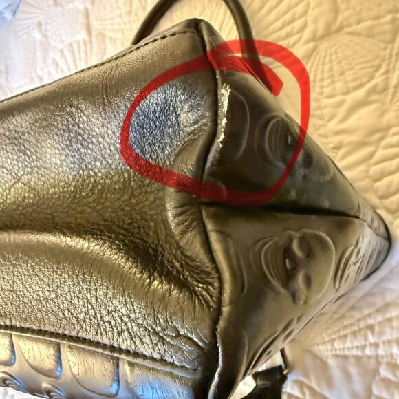 Treesje Mortale Skull embossed leather satchel handbag - Picture 8 of 14